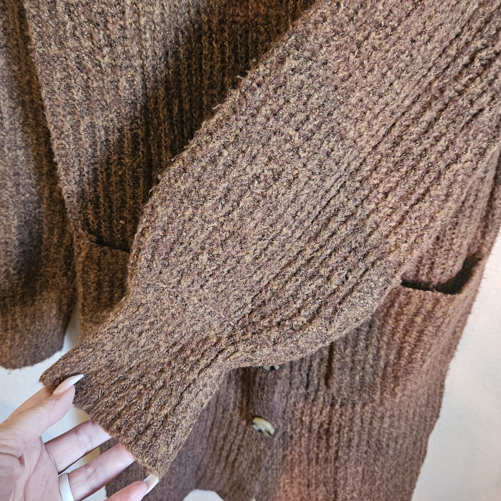 NOBO Balloon Sleeve Duster Cardigan Sweater Mocha Knit size XL *V-2455 - Picture 8 of 9